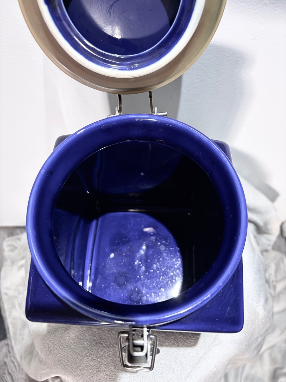 Vintage Starbucks Coffee Ceramic Coffee Kitchen Canister Storage Jar Cobalt Blue - Picture 4 of 4